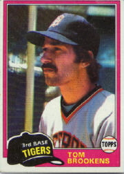 1981 Topps Baseball Cards      251     Tom Brookens